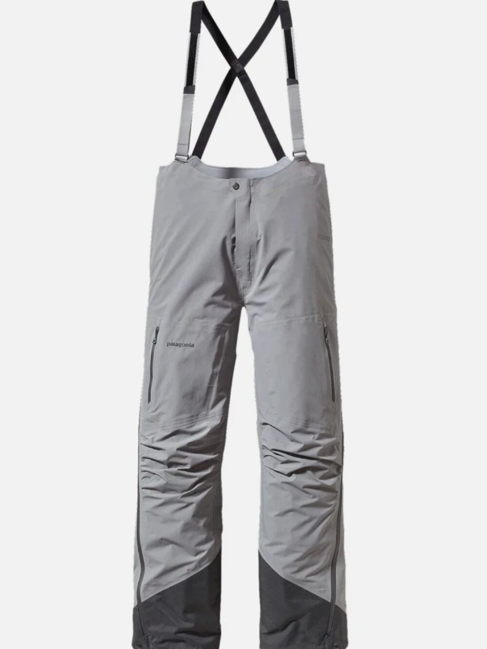 Patagonia Super Alpine Snow Bib Pants Men M Gore Tex Gray Waterproof Side-Zip